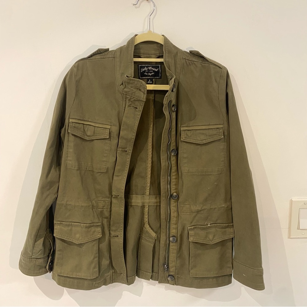 Lucky Brand Green Four Pocket Military Jacket